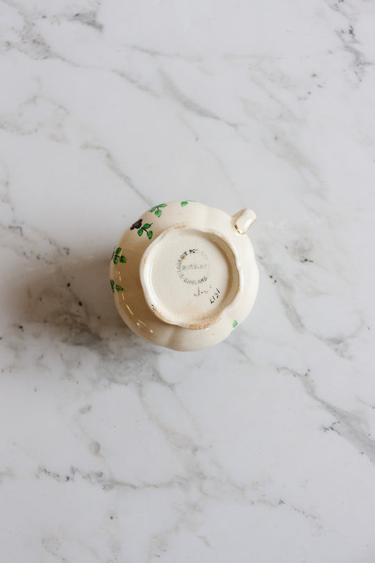 burslem pottery sugar bowl and creamer