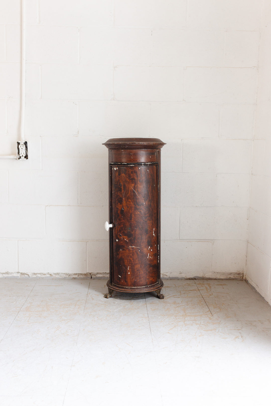 bespoke vintage parisian tole “column cabinet” washstand