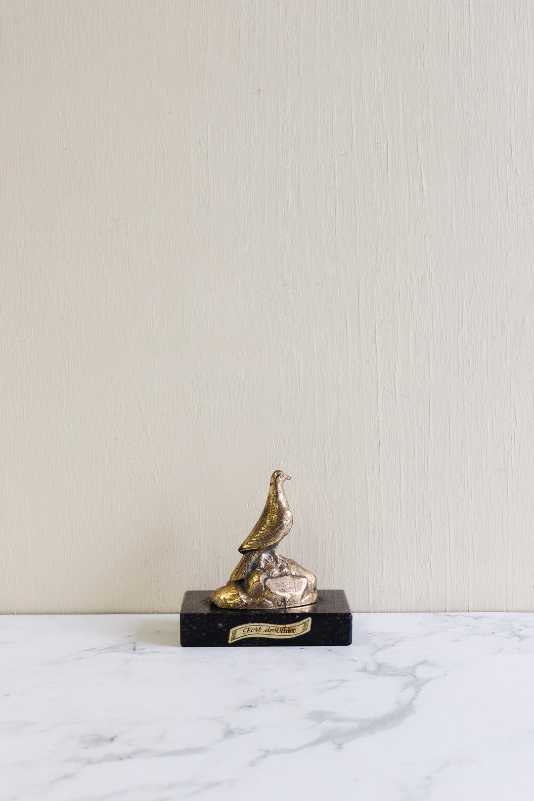 vintage bronze commemorative carrier pigeon statue – fort de vaux