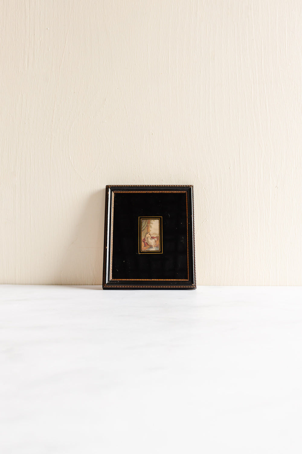antique Baxter framed needle box miniature prints