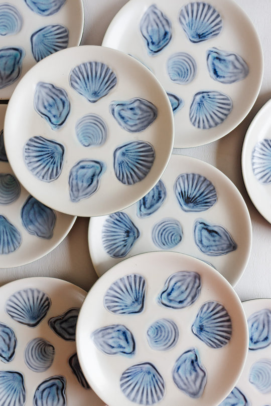 Elchinger, Soufflenheim, Alsace set of 9 oyster plates