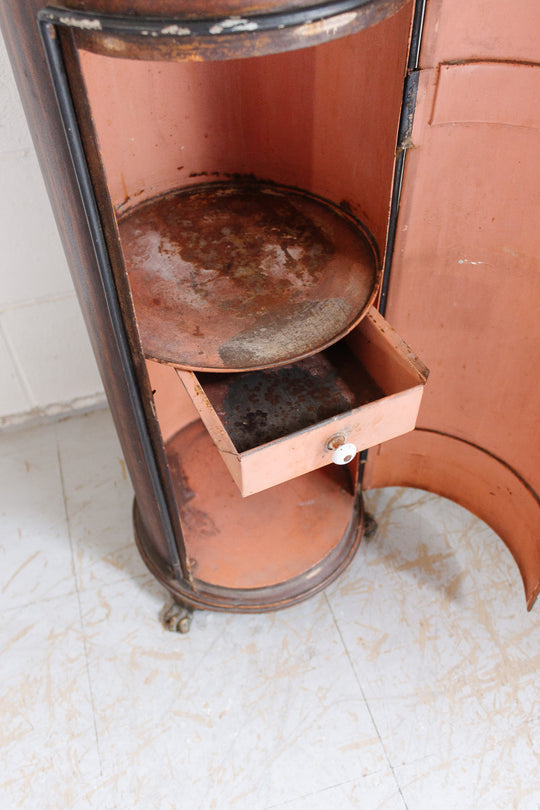 bespoke vintage parisian tole “column cabinet” washstand