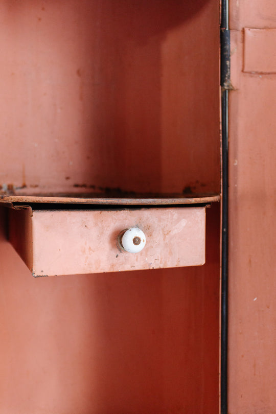 bespoke vintage parisian tole “column cabinet” washstand