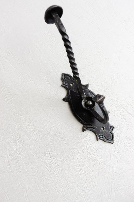 vintage french cast iron hat hook