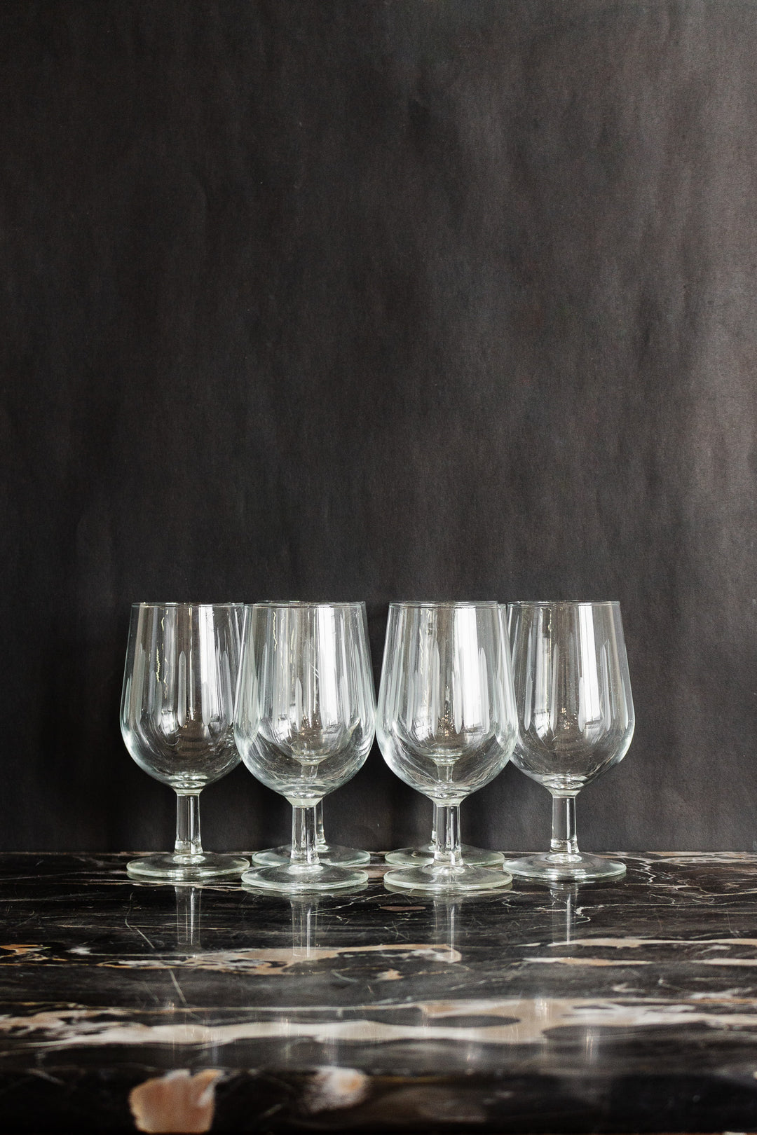 set of 6 vintage quintessentially french wine glasses