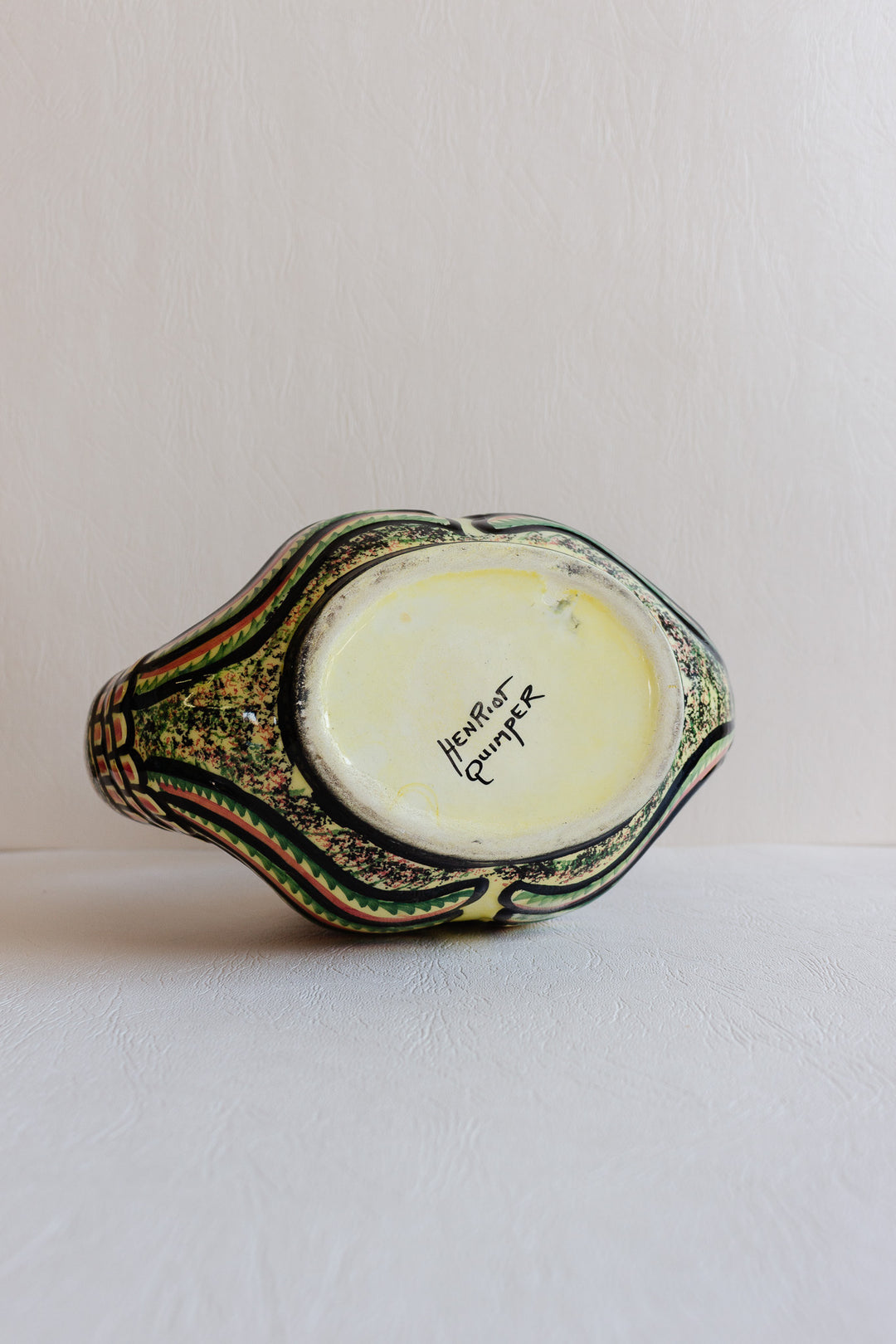 rare vintage Quimper double swan basket