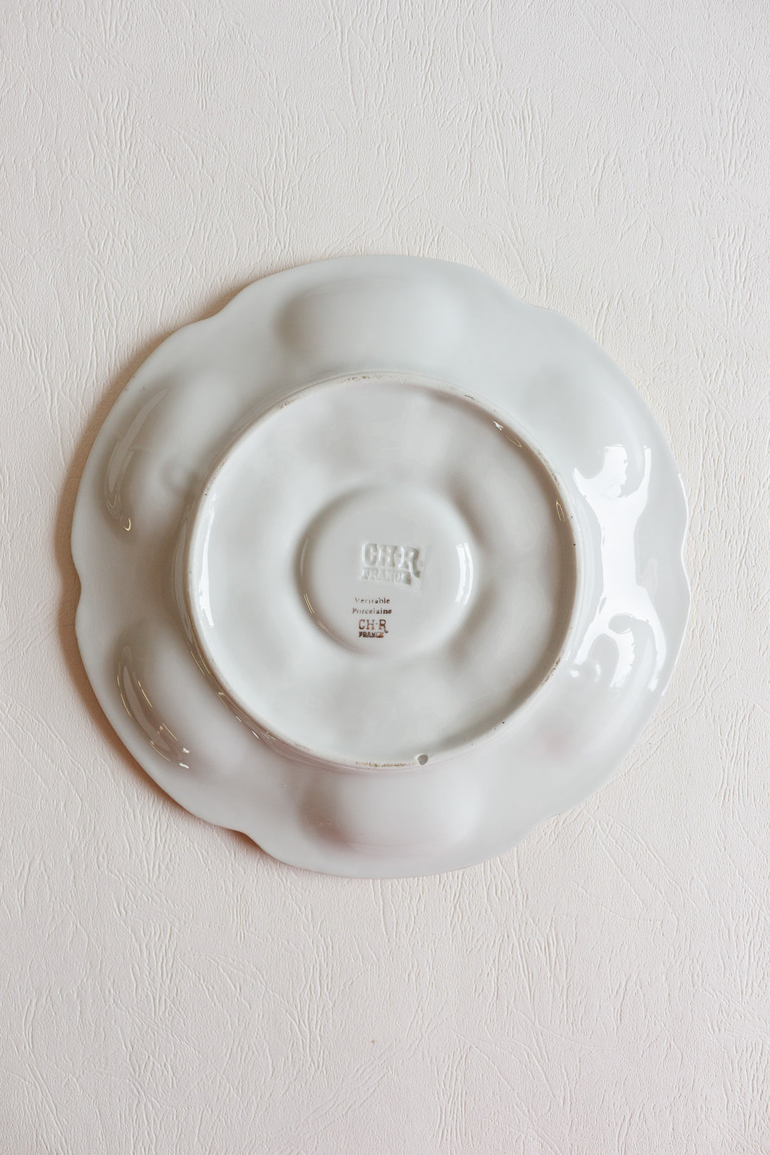 midcentury french véritable porcelaine CH·R France oyster plates, set of 3