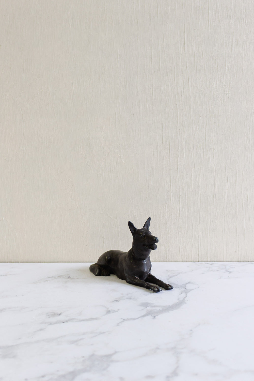 antique french cast metal decorative dog