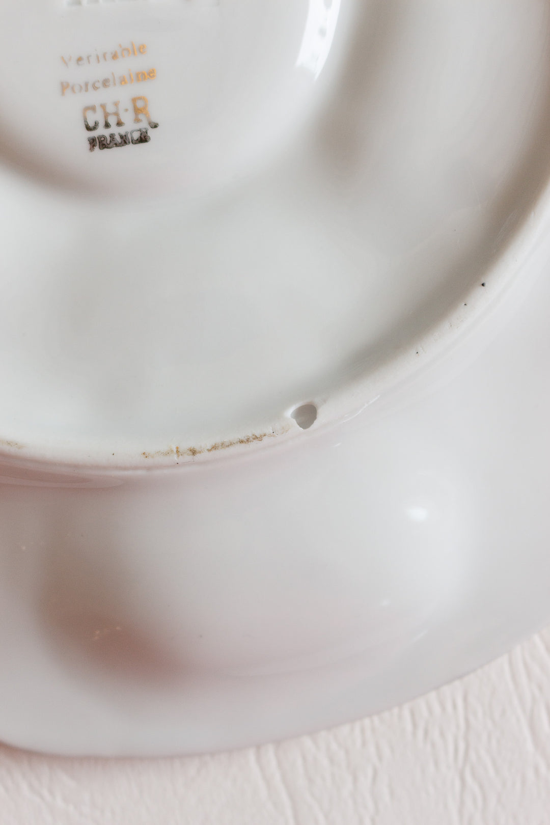 midcentury french véritable porcelaine CH·R France oyster plates, set of 3