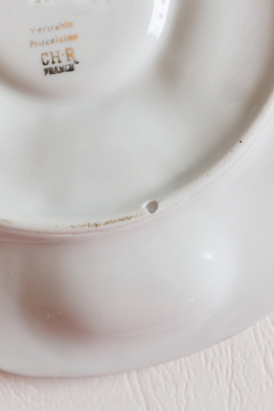 midcentury french véritable porcelaine CH·R France oyster plates, set of 3