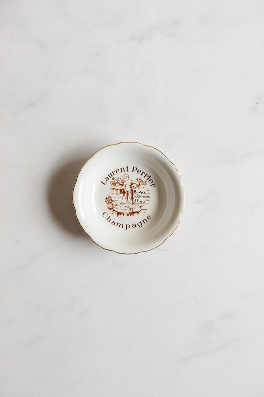 vintage french "Laurent Perrier champagne" porcelain ashtray