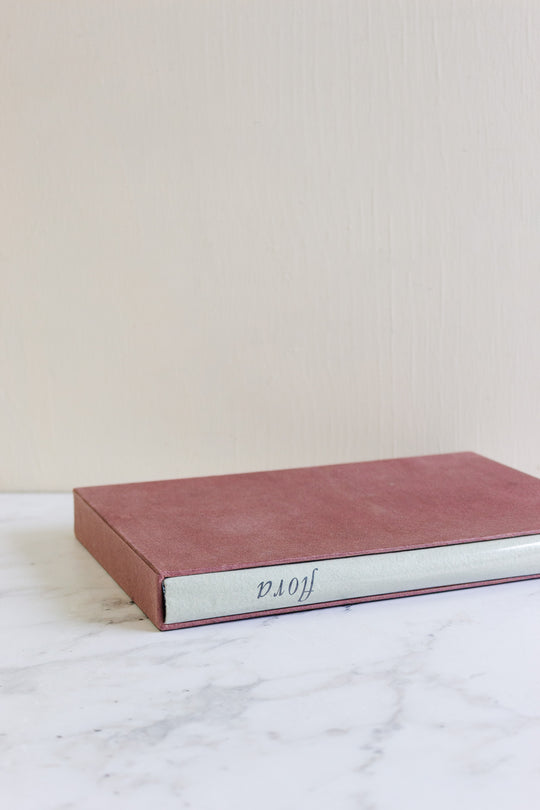 limited edition french "flora" book printed on handmade paper with real flowers