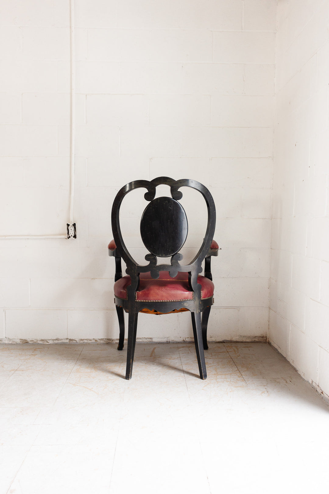 turn of the century french black lacquer and brass inlay chinoiserie chair