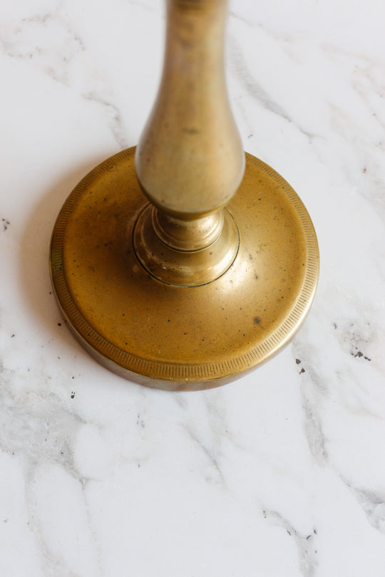 pair of antique French brass candlesticks