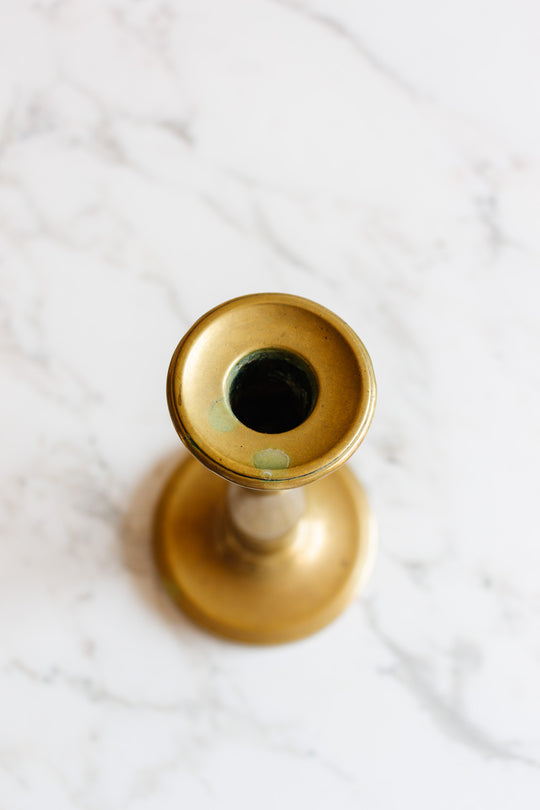 pair of antique French brass candlesticks