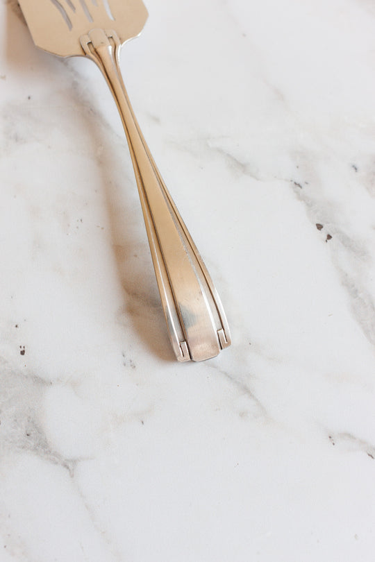 pair of antique French art deco silver plate serve ware