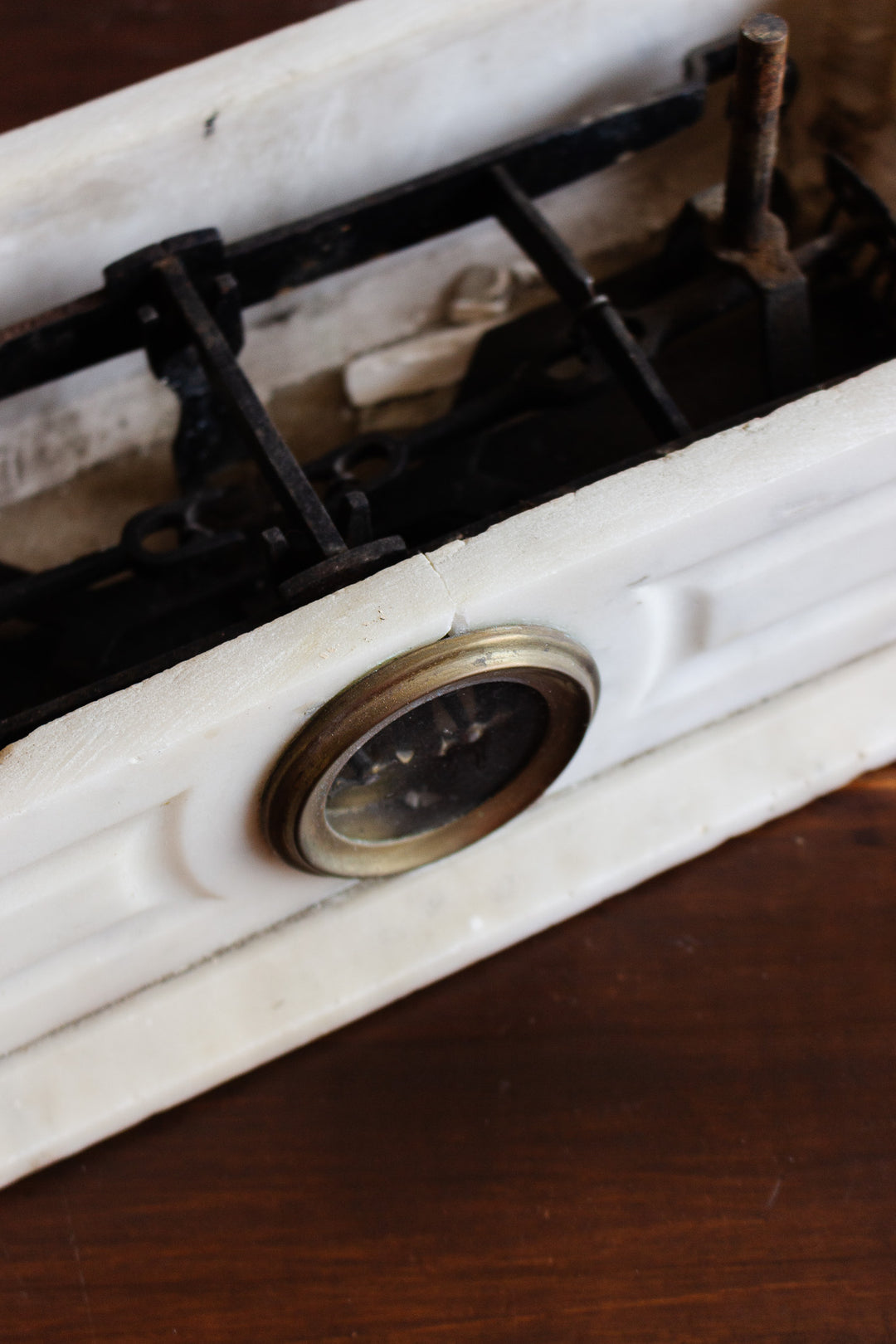19th-century French marble and brass culinary scale