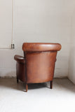 1980s Dutch leather sheepskin club chair