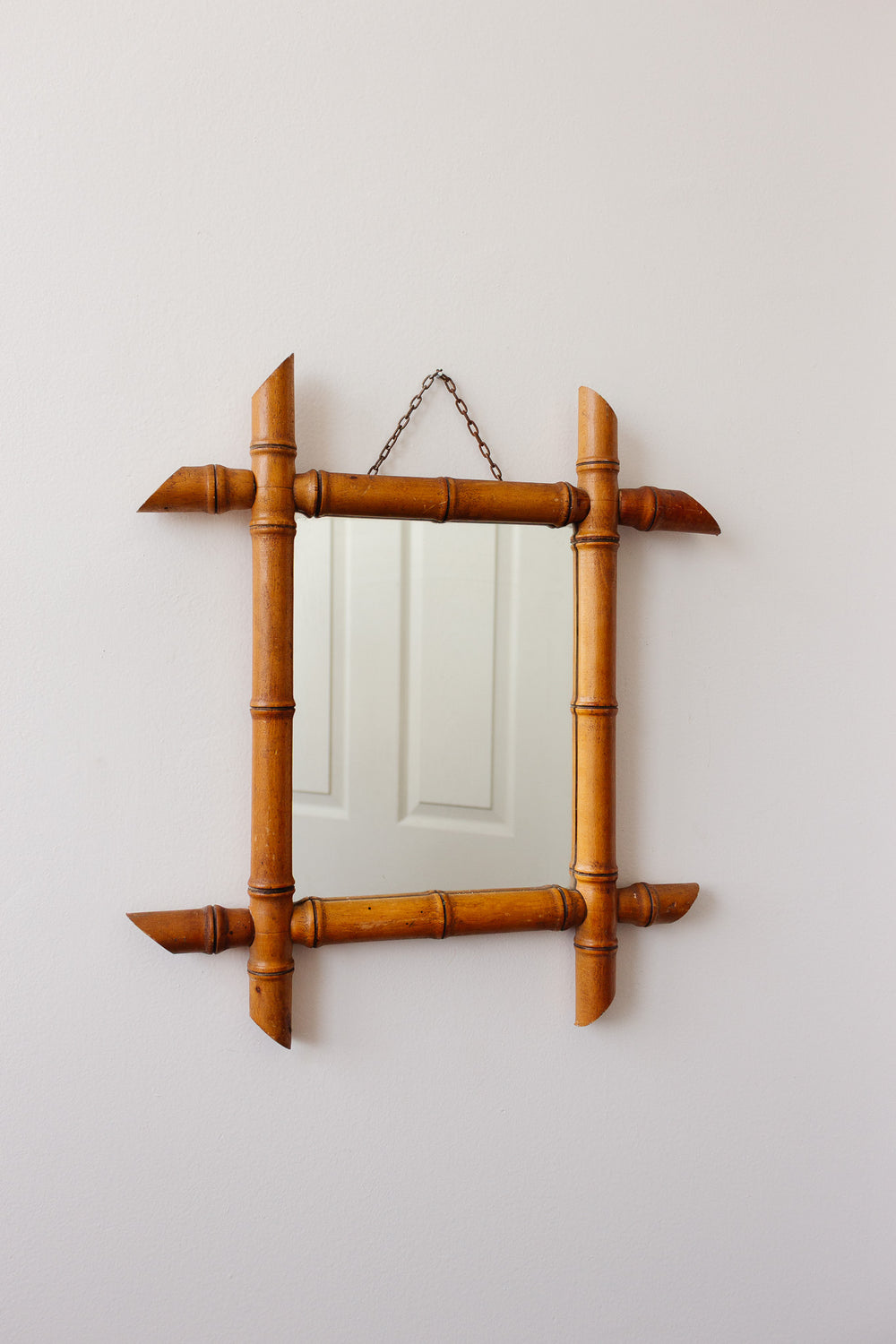 1930s french faux bamboo mirror