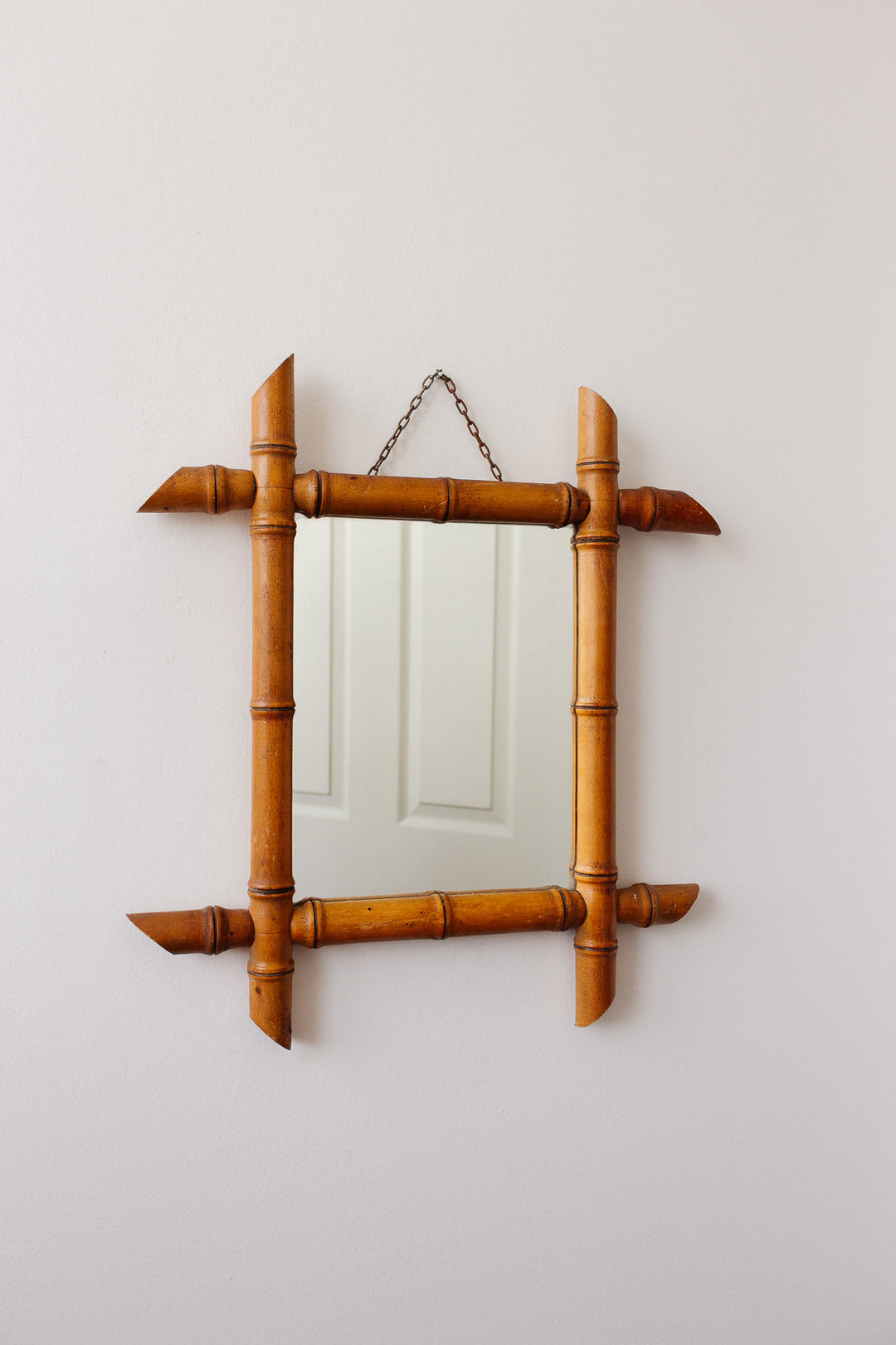 1930s french faux bamboo mirror