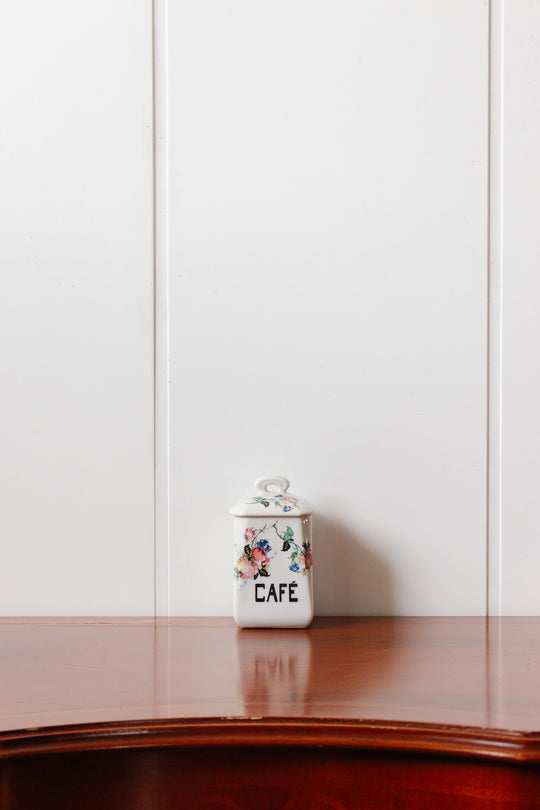 1930s french kitchen "sucre" and "café" cannisters