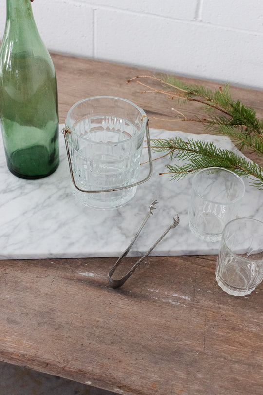 vintage french heavy cut glass ice bucket