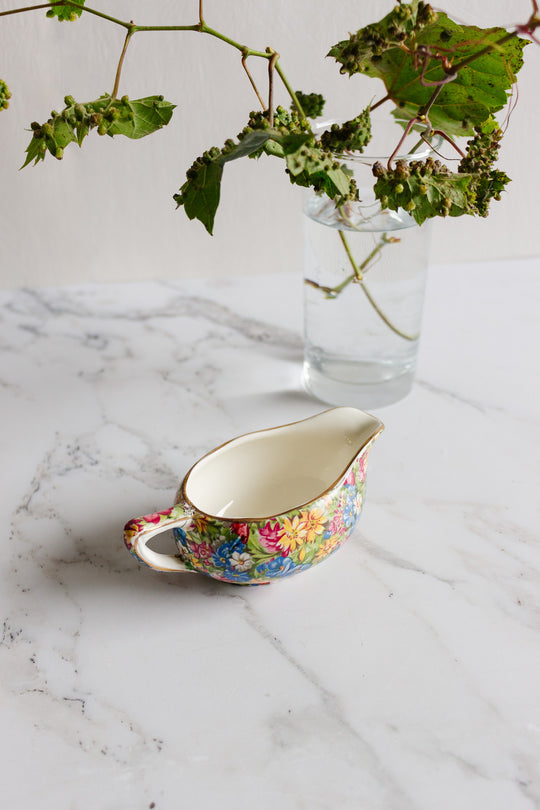 royal winton "julia" chintz gravy boat