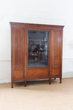 turn of the century French directoire style inlaid mahogany bookcase