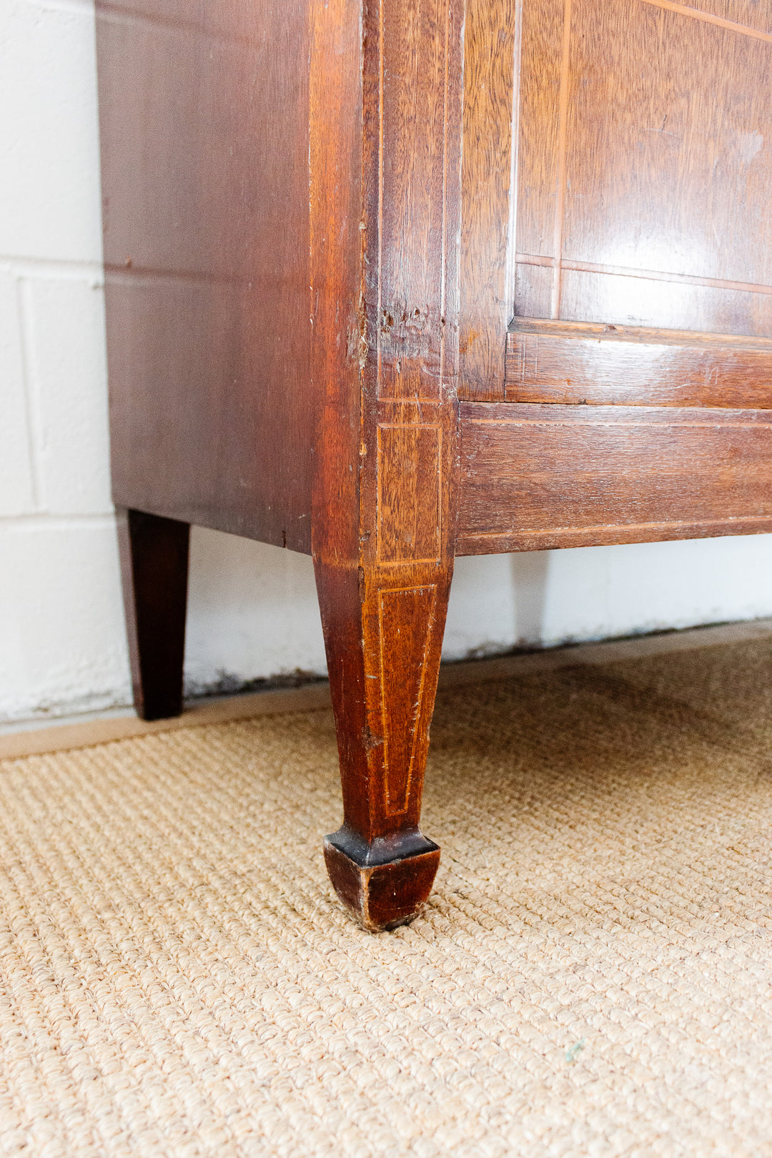 turn of the century French directoire style inlaid mahogany bookcase