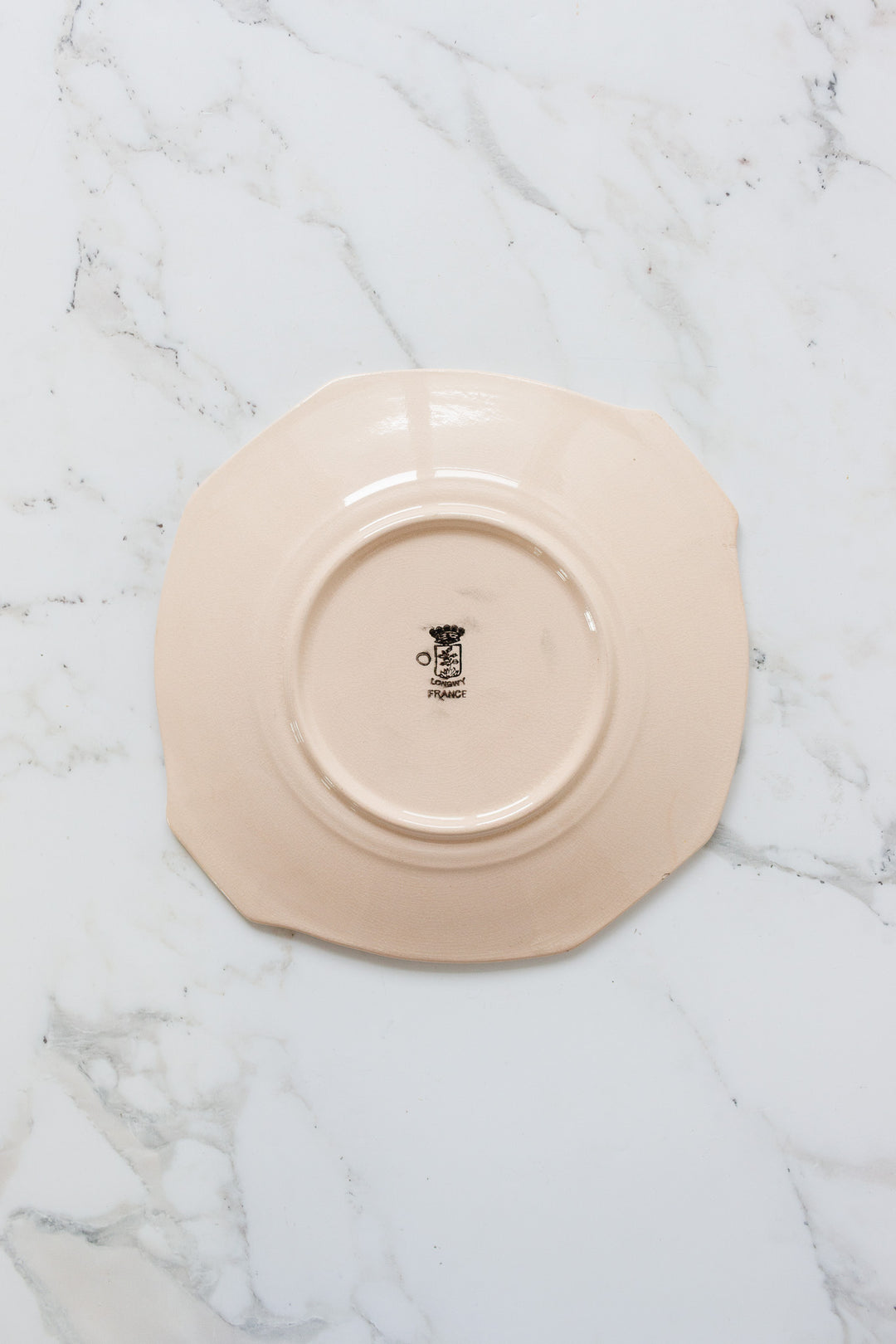 1930s art deco french émaux de longwy pink plate