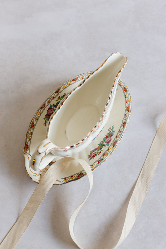 losol ware England bird of paradise gravy boat