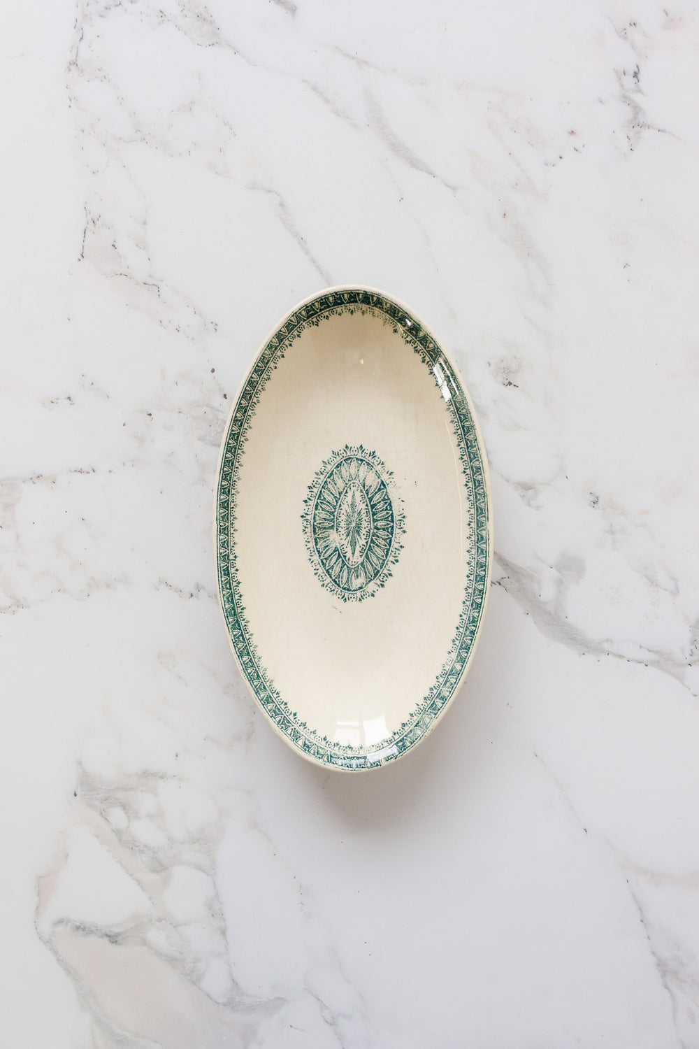 antique french creil & montereau "labrador" ravier