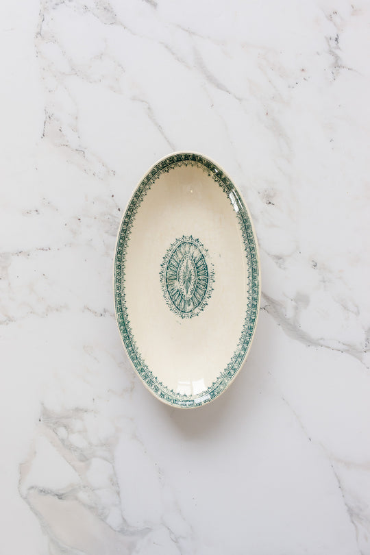 antique french creil & montereau "labrador" ravier