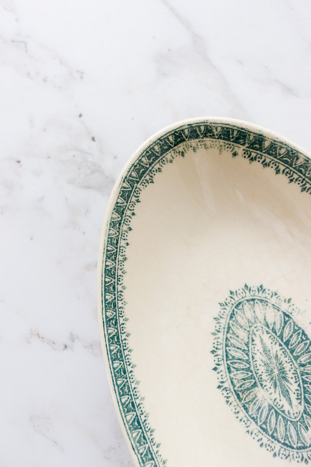 antique french creil & montereau "labrador" ravier