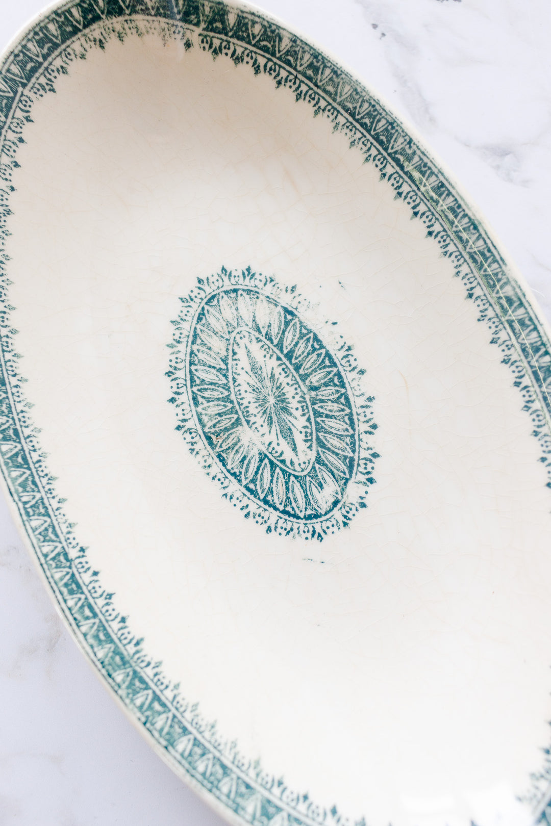 antique french creil & montereau "labrador" ravier