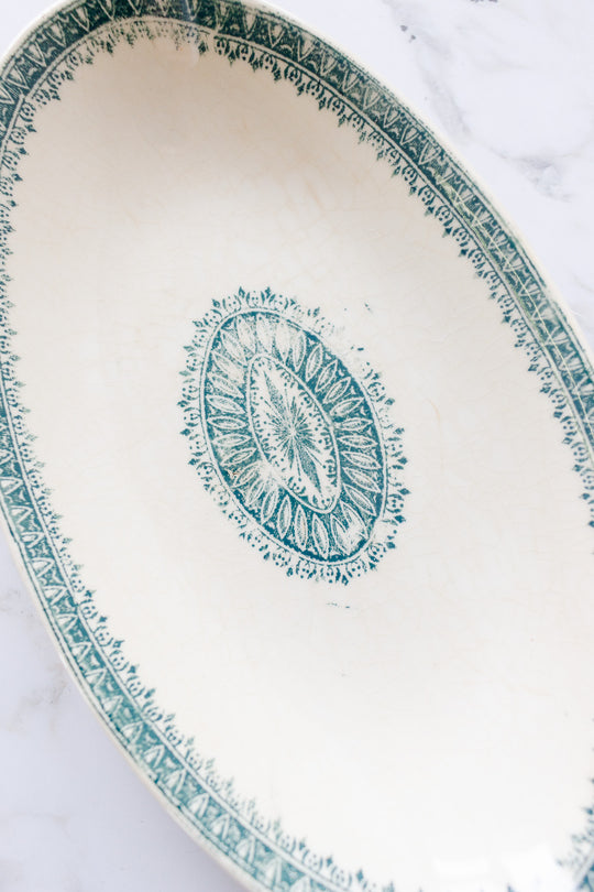 antique french creil & montereau "labrador" ravier