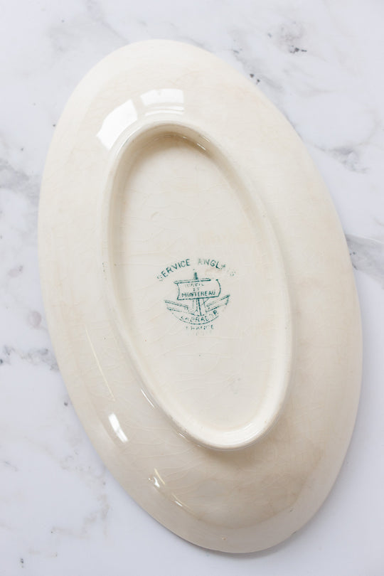 antique french creil & montereau "labrador" ravier