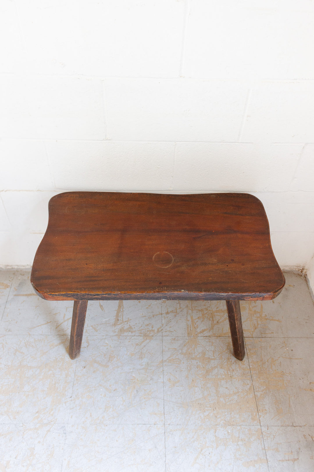 midcentury french brutalist walnut coffee table