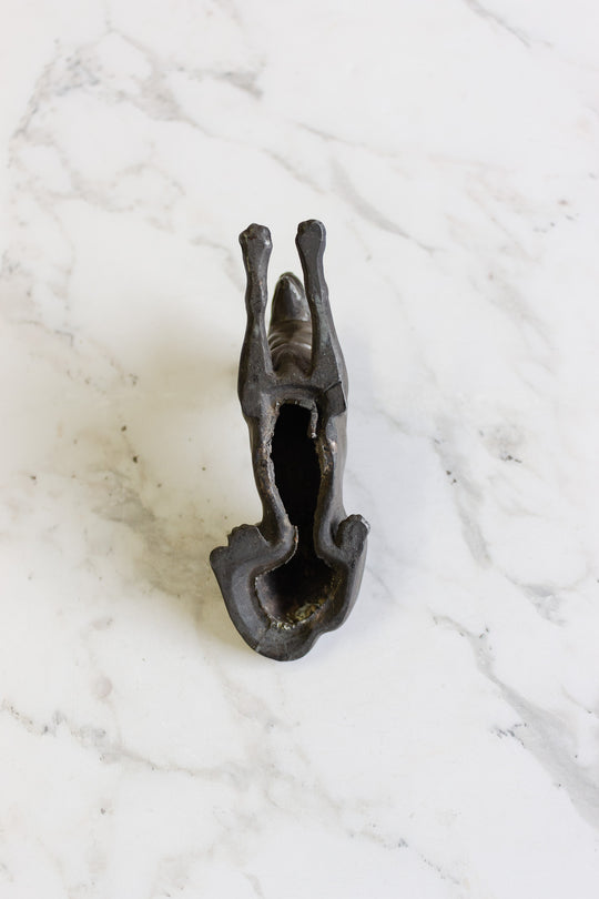 antique french cast metal decorative dog