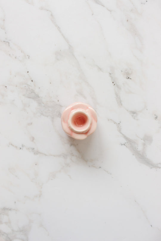 vintage french rosebud porcelain candle holders