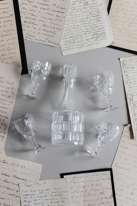 vintage french cut glass decanter