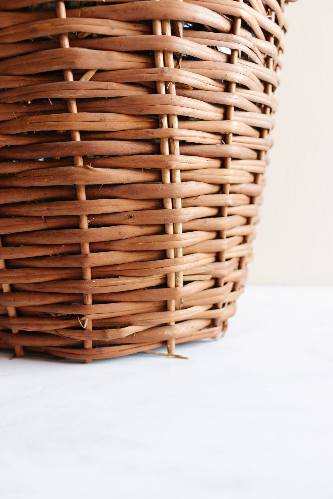 antique french large wicker wrapped demijohn