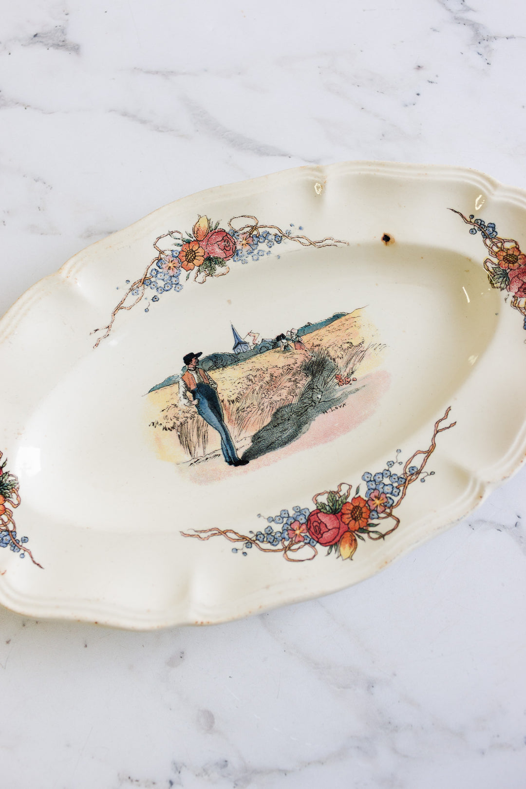 pair of turn of the century french sarreguemines raviers