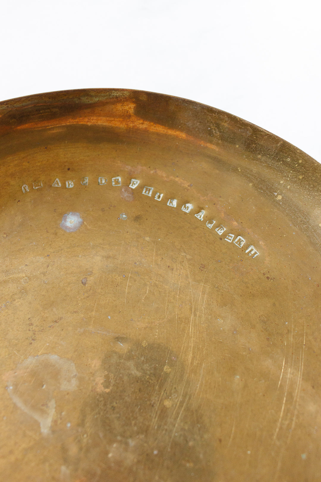 turn of the century French stamped brass boulangerie scale tray