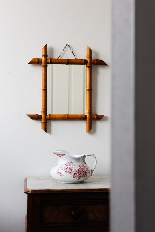 1930s french faux bamboo mirror