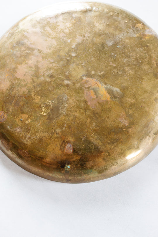 turn of the century French stamped brass boulangerie scale tray