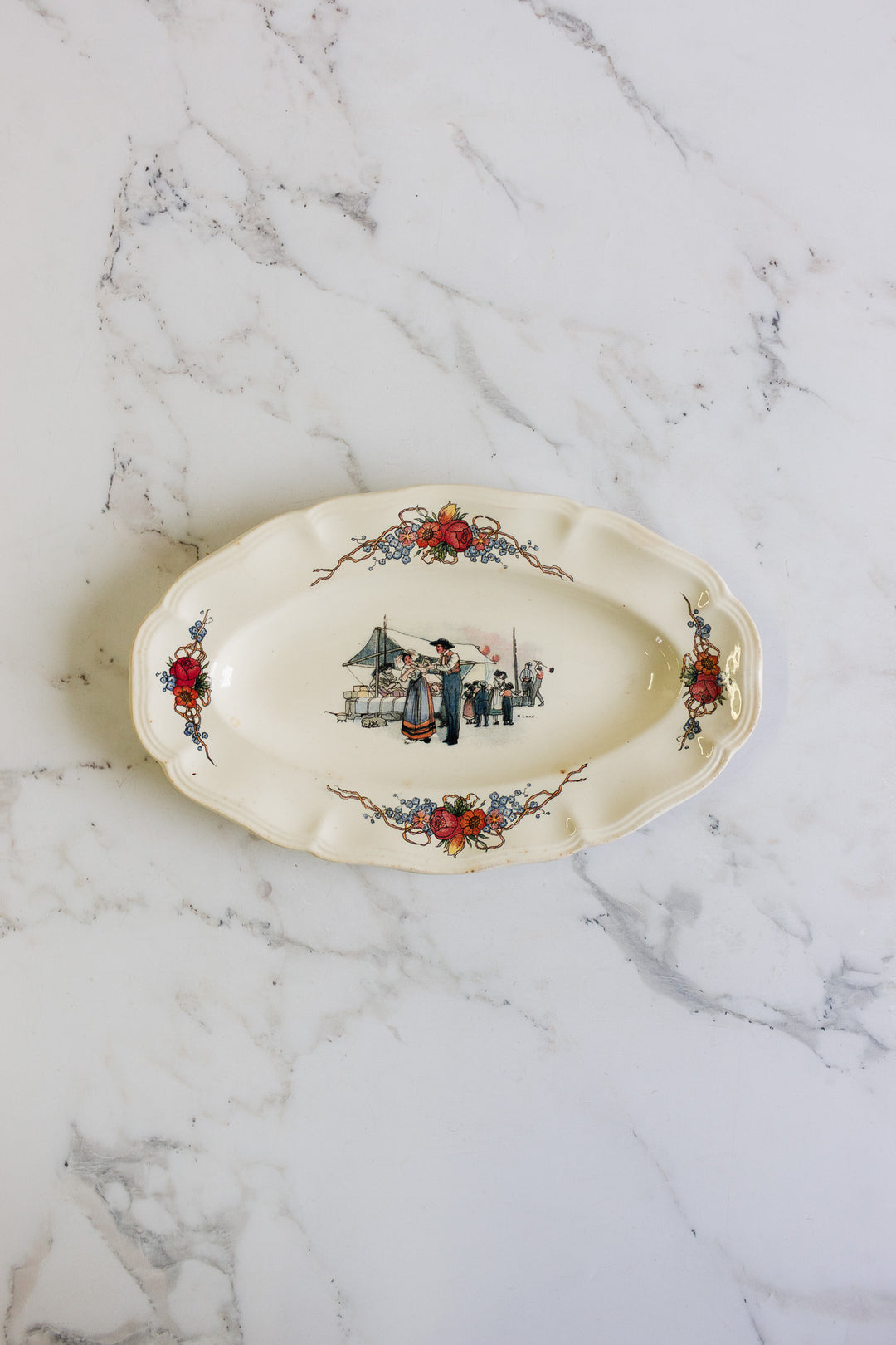 pair of turn of the century french sarreguemines raviers