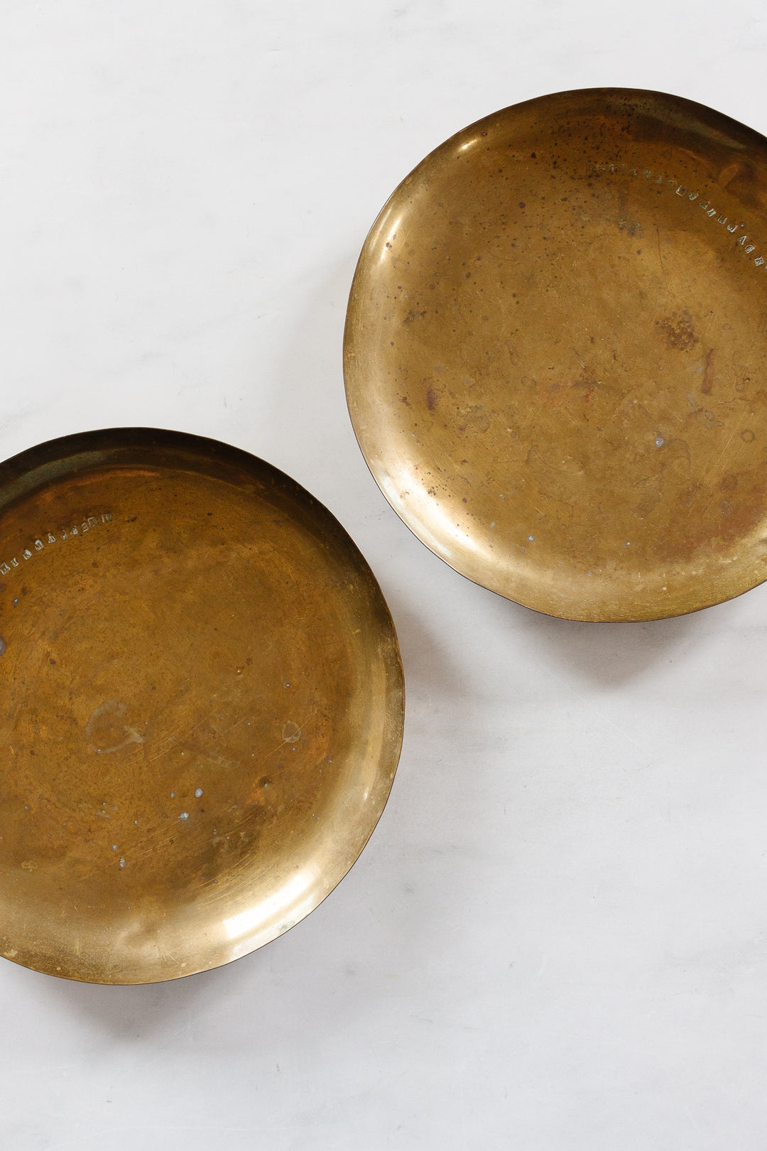 turn of the century French stamped brass boulangerie scale tray