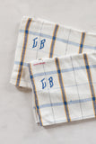 Vintage French monogrammed kitchen towels
