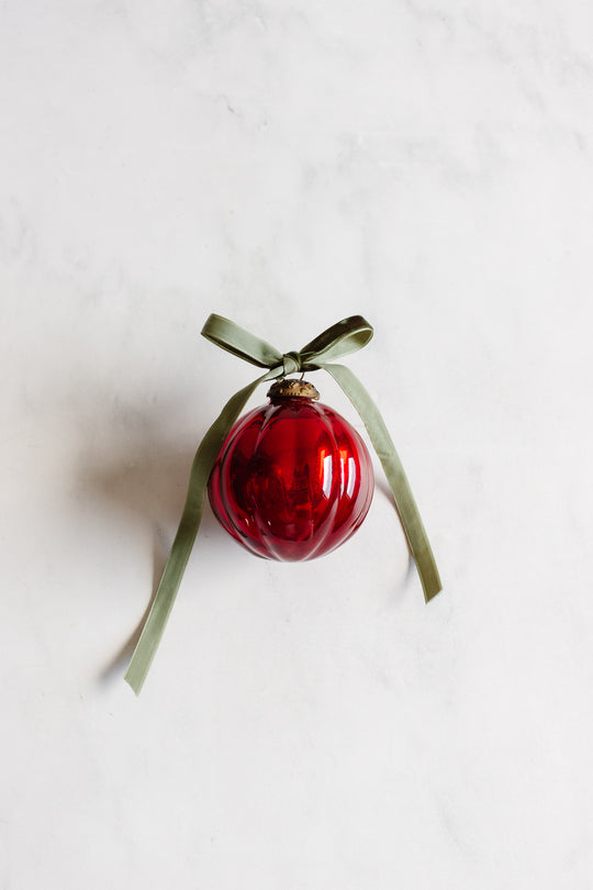 vintage french rouge mercury glass ball